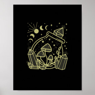 Goblincore Aesthetic Cottagecore Academia Mushroom Poster