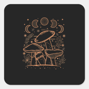 Goblincore Aesthetic Mushroom Fungi Academia Square Sticker