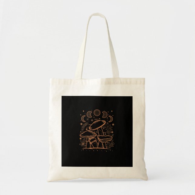 Goblincore Aesthetic Mushroom Fungi Academia Tote Bag (Front)