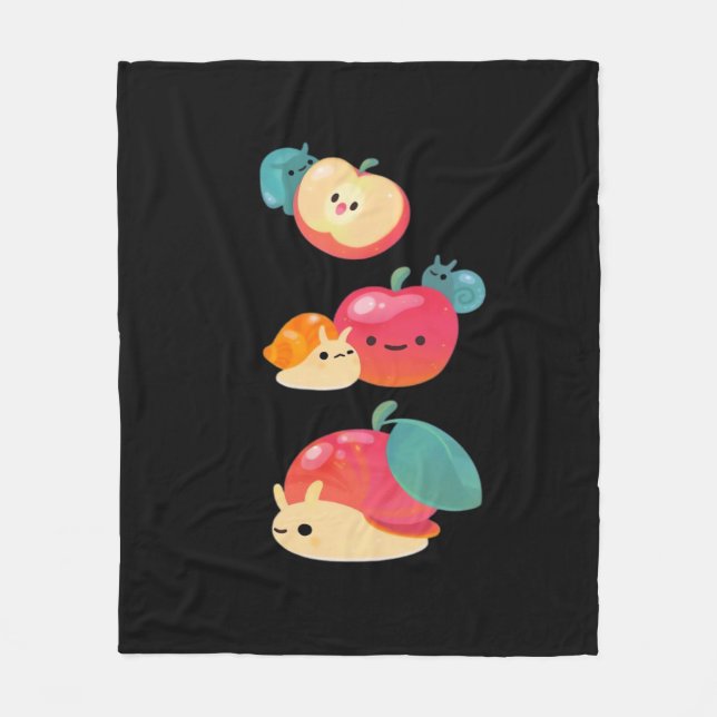 Goblincore Apple Snail Fleece Blanket (Front)