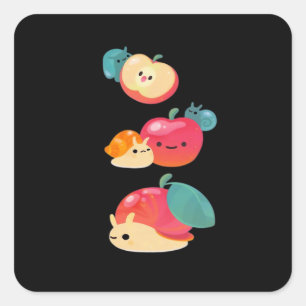 Goblincore Apple Snail Square Sticker