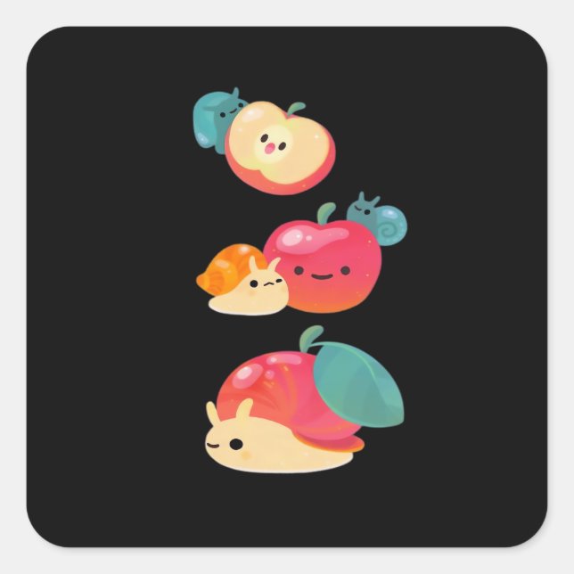 Goblincore Apple Snail Square Sticker (Front)