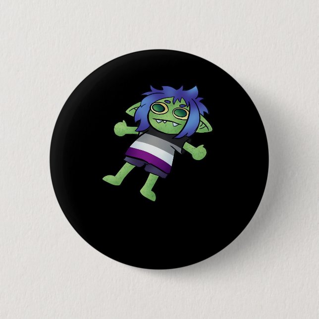 Goblincore Asexual Pride Goblin Classic 2 Inch Round Button (Front)