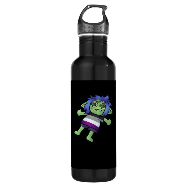 Goblincore Asexual Pride Goblin Classic 710 Ml Water Bottle (Front)