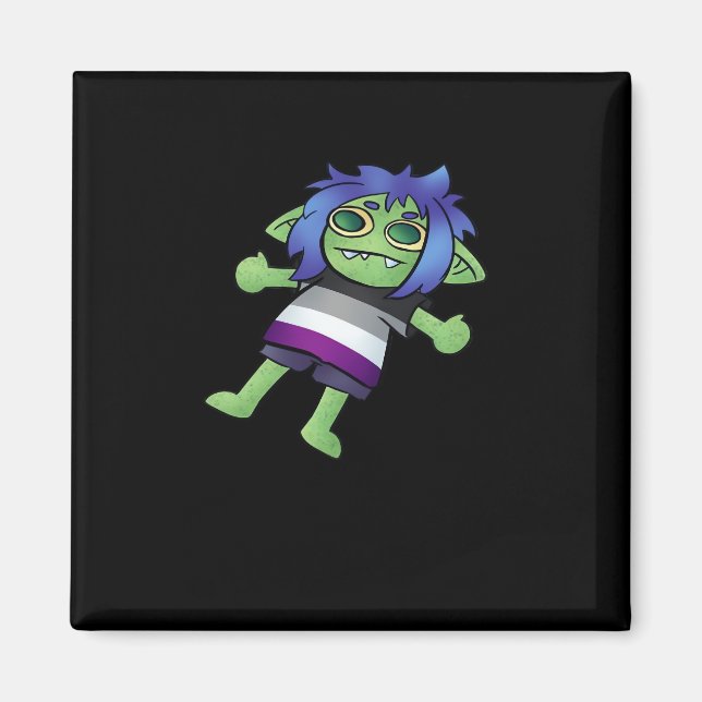 Goblincore Asexual Pride Goblin Classic Magnet (Front)