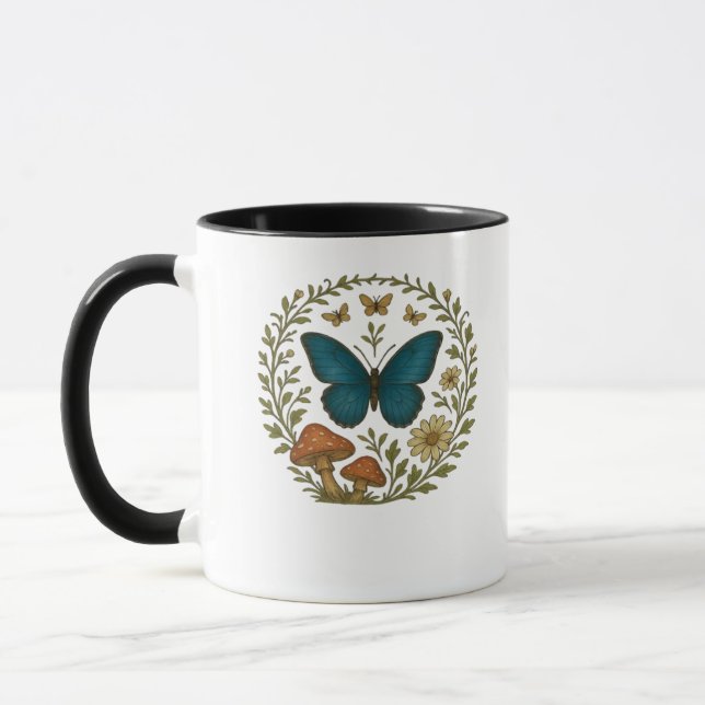 Goblincore Butterfly Fairycore Botanical Apparel C Mug (Left)