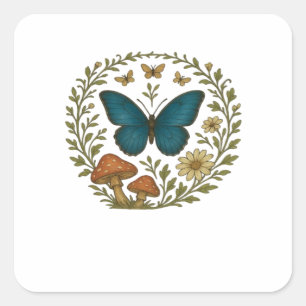 Goblincore Butterfly Fairycore Botanical Apparel C Square Sticker