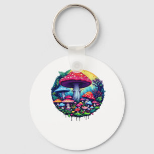 Goblincore Colorful Mushrooms Classic Keychain