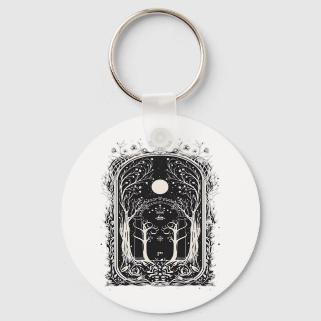 Goblincore Fantasy Gate To  Classic Keychain (Front)