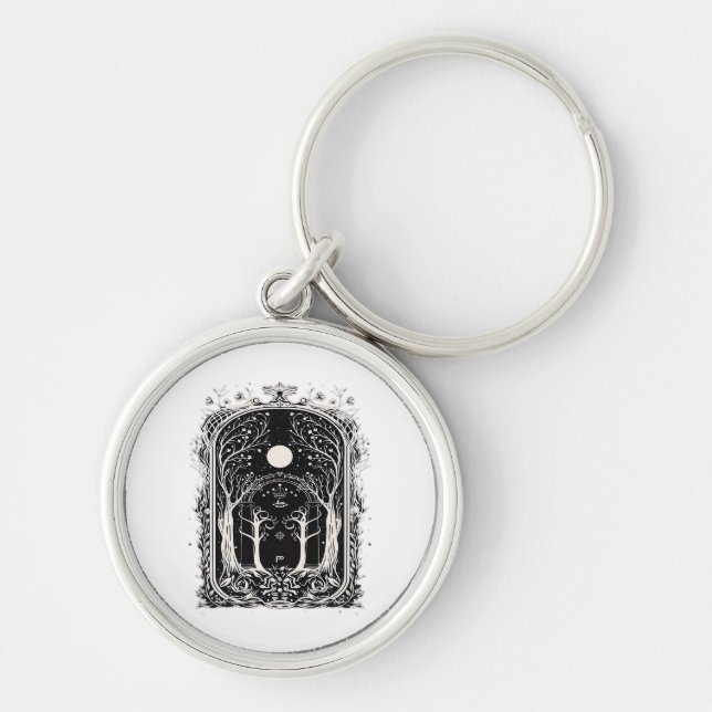 Goblincore Fantasy Gate To  Classic Keychain (Front)