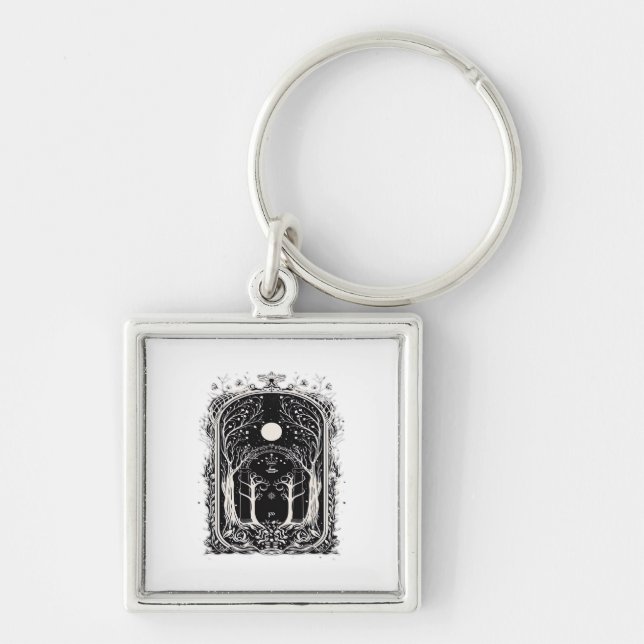 Goblincore Fantasy Gate To  Classic Keychain (Front)