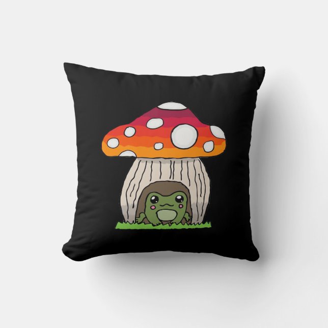 Goblincore Frog Classic Throw Pillow (Front)