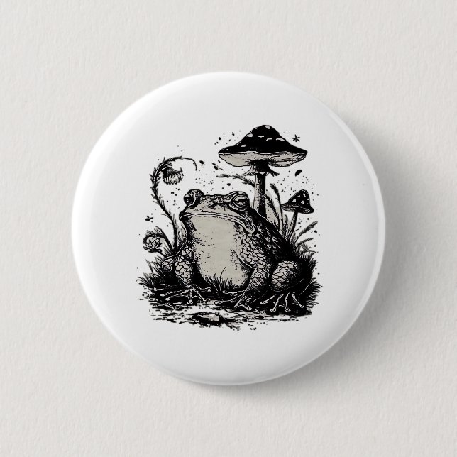 Goblincore Frog Minimal Classic Design 2 Inch Round Button (Front)
