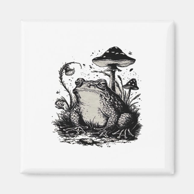 Goblincore Frog Minimal Classic Design Magnet (Front)