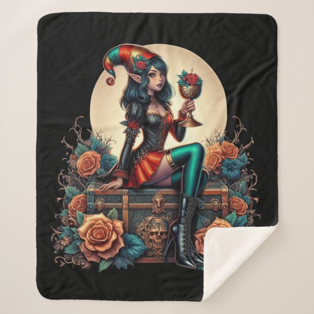 Goblincore Gothic Fairy Fantasy Hallowmas         Sherpa Blanket (Front)