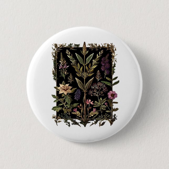 Goblincore Victorian Witch Herbs Classic 2 Inch Round Button (Front)