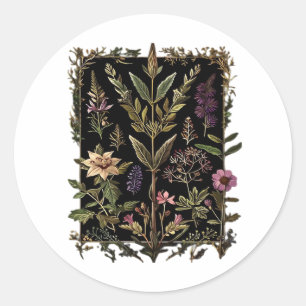 Goblincore Victorian Witch Herbs Classic Classic Round Sticker