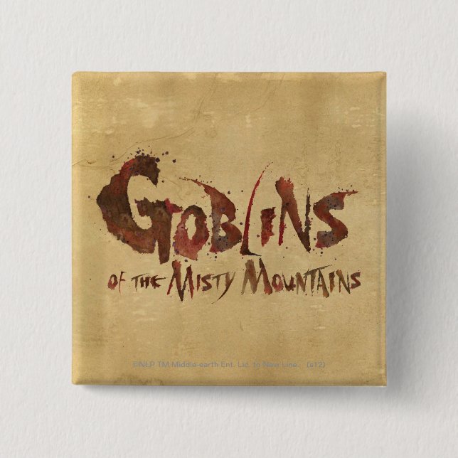 Goblins of the Misty Mountains 2 Inch Square Button (Front)