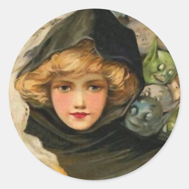 Goblins Pékin Stickers Art Halloween Vintages (Devant)