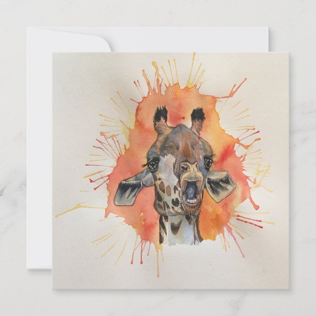 Gobsmacked Giraffe Postcard Style Notecard (Front)