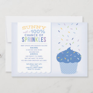 Gocce di paillette de Cupcake Bleu Invitation