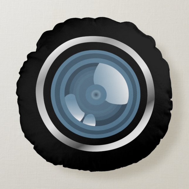 Gocha ! Coussin rond de lentilles de caméra (Devant)