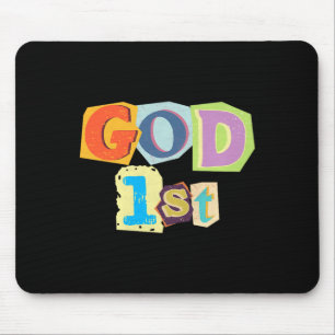 God 1st – Christian Tee Premium Tri-blend Mouse Pad
