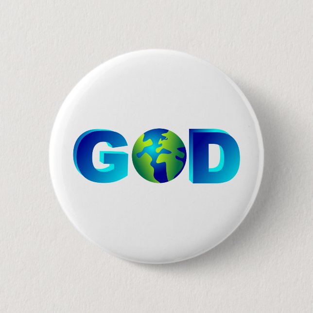 God 2 Inch Round Button (Front)