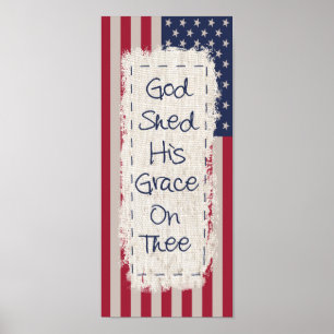 God and Country Flag Poster
