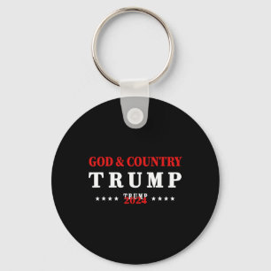 God And Country Trump 2024 God Trump  Keychain