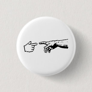 God and The Machine Hands 1 Inch Round Button