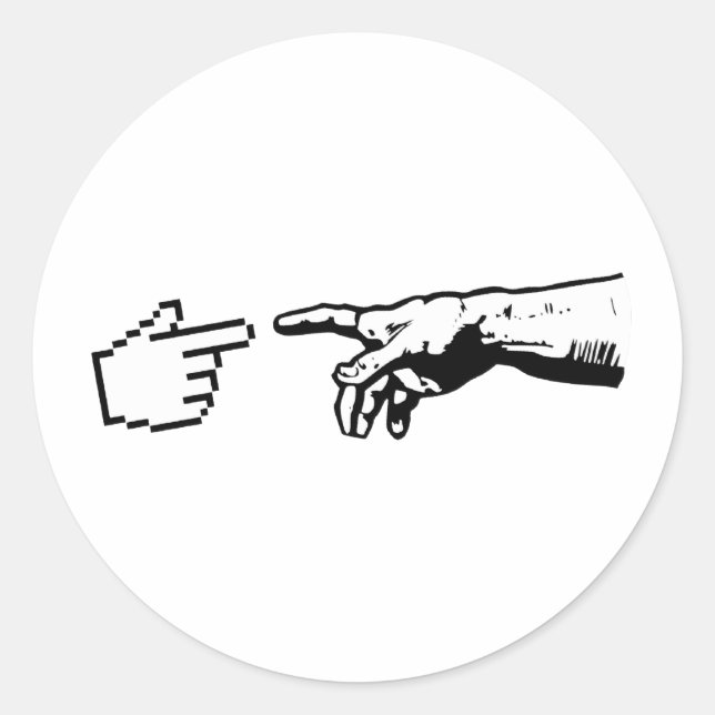 God and The Machine Hands Classic Round Sticker (Front)