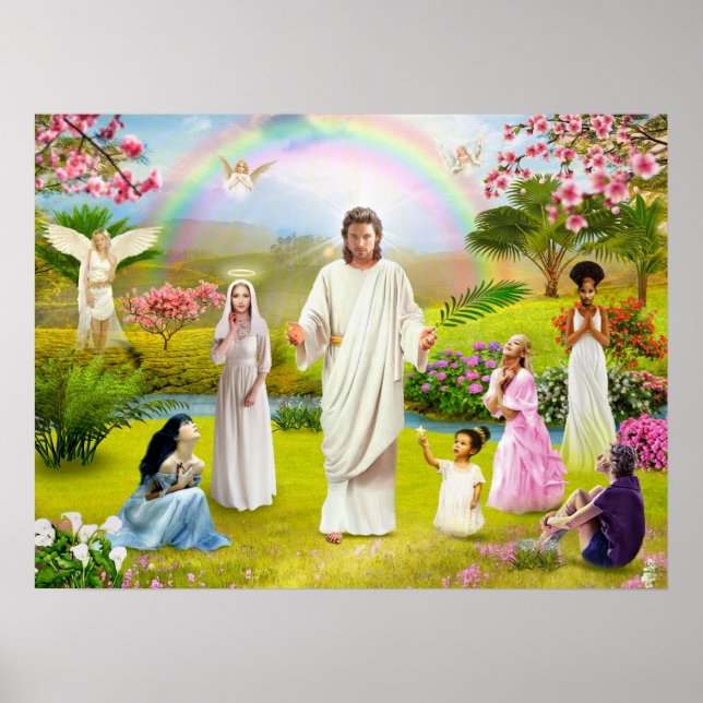 God Angel apparition of Jesus Christ Bible Poster (Front)