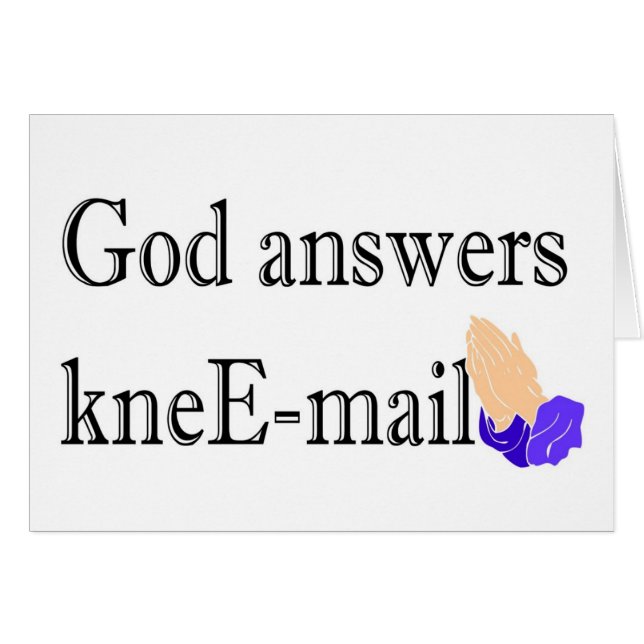 God answers kneE-mail religious gift (Front Horizontal)