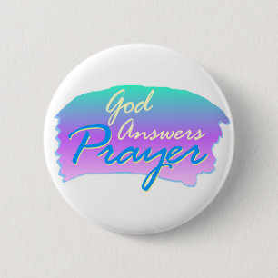 God answers prayer christian design 2 inch round button