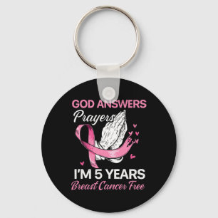 God Answers Prayers Breast Cancer Survivor Christi Keychain