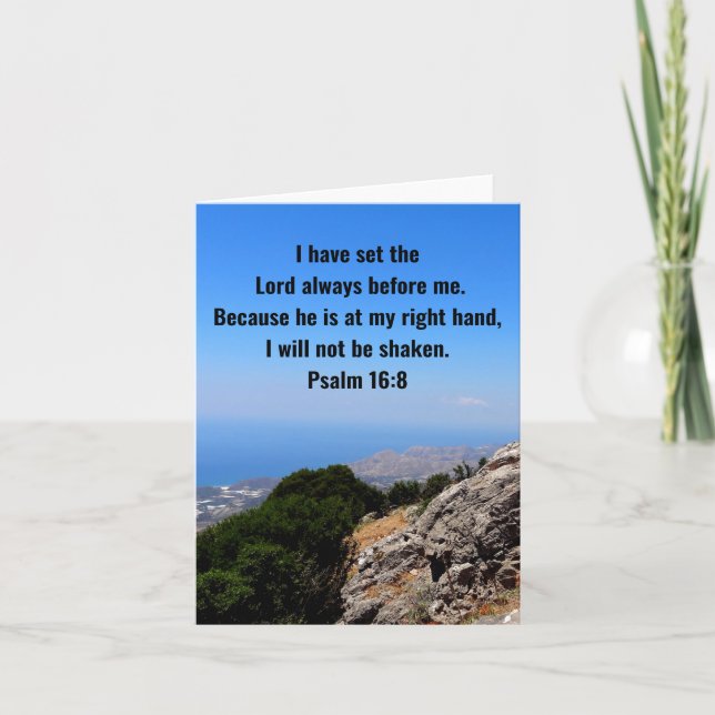 God At My Right Hand Is Unshakable Psalm 16:8 Card (Front)