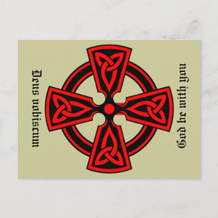 God Be With You Latin Celtic Cross Postcard
