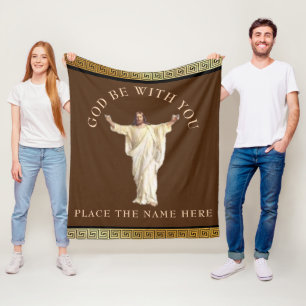 "GOD BE WITH YOU" Personalized Gift Comforting Fleece Blanket