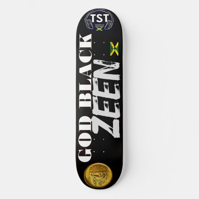 GOD BLACK ZEEN   8 1/2" Skateboard Deck (Front)