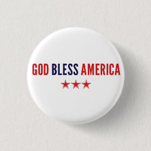 God Bless America 1 Inch Round Button