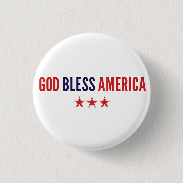 God Bless America 1 Inch Round Button (Front)