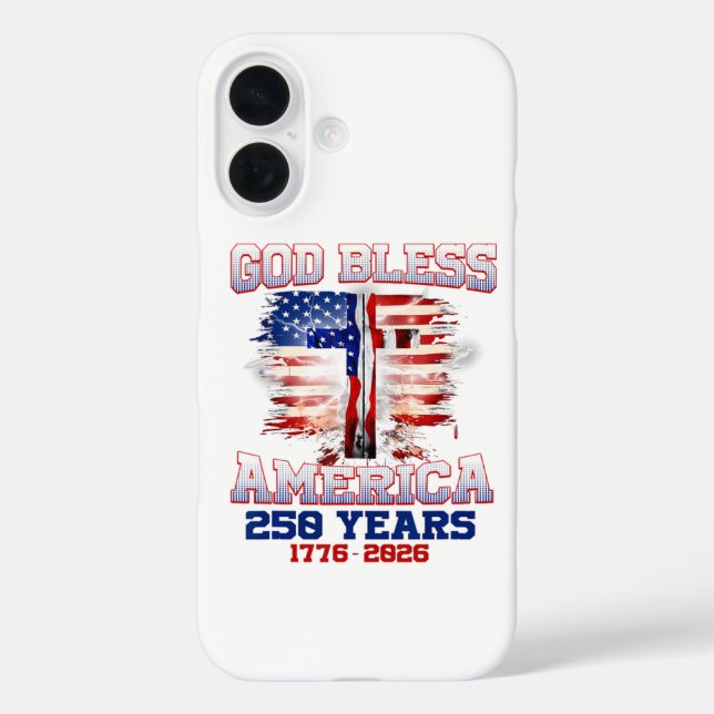 God Bless America 250 Years 1776 2026 Case-Mate iPhone Case (Back)