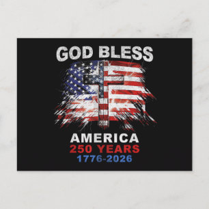 God Bless America 250 Years 1776-2026 Christian Cr Holiday Postcard