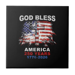 God Bless America 250 Years 1776-2026 Christian Cr Tile