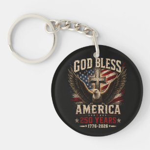 God Bless America 250 Years 1776-2026 Keychain