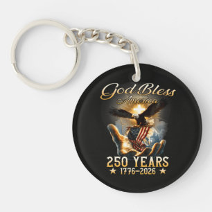 God Bless America 250 Years 1776-2026 Keychain