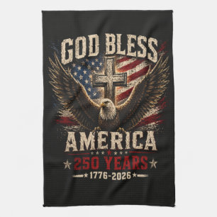 God Bless America 250 Years 1776-2026 Kitchen Towel