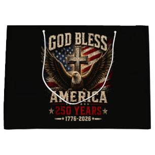 God Bless America 250 Years 1776-2026 Large Gift Bag