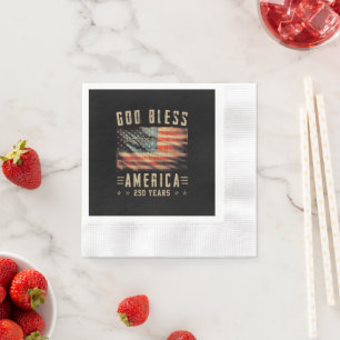 God Bless America 250 Years 1776-2026 Napkin